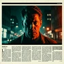 A composited figure in a dramatic action pose framed within a widescreen cinematic composition, the image color-graded with cool teal shadows and warm orange highlights in the classic Hollywood blockbuster palette, thin black letterbox bars at top and bottom, the face lit by a single hard key light from the side casting a strong shadow across half the face, the background a blurred urban nightscape, atmosphere tense and filmic. Editorial illustration in the visual language of newsprint broadsheet, evoking 1980s ink and serif columns on cream paper. Palette: #F1EBDB ground, #1B1816 ink, #8B0000 primary highlight, #2A2A26 supporting hue. Soft printed daylight with paper grain. Style: newsprint broadsheet. Mood: solemn.